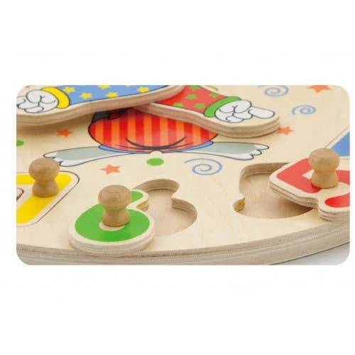 Wooden Time Telling Number Learning Clock Peg Puzzle - Imagination Wooden Toys