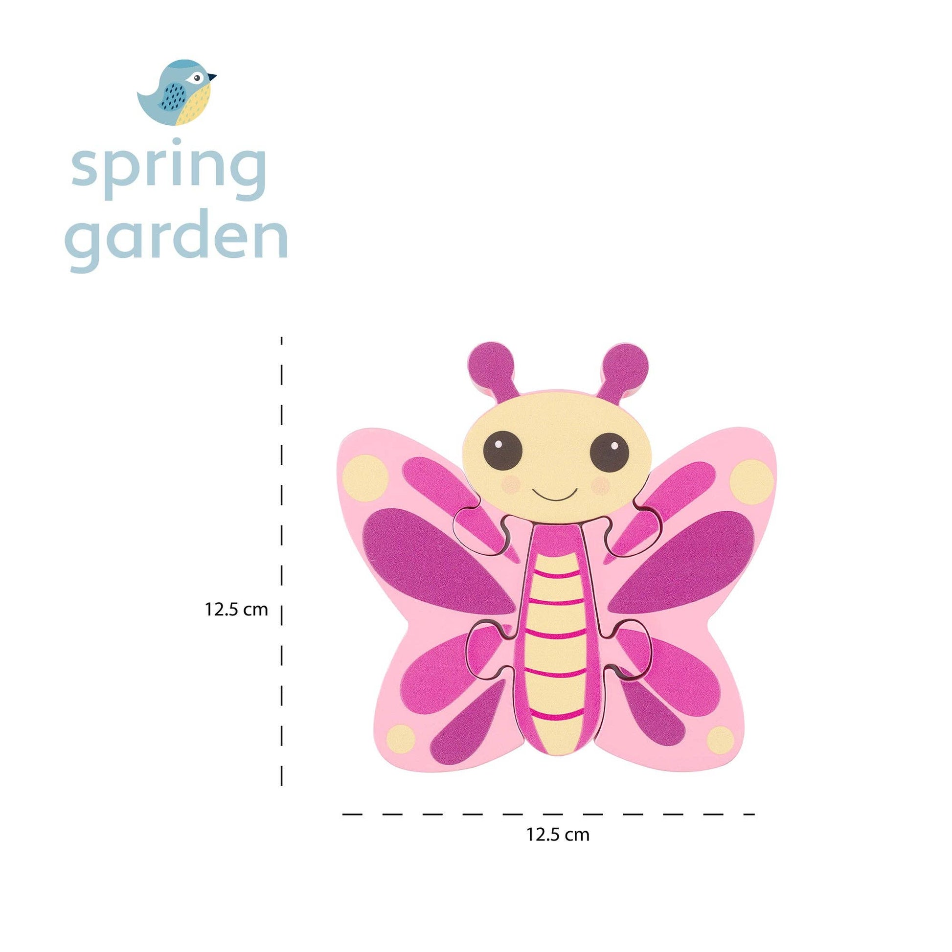 Small Wooden Butterfly Puzzle Toy - 4 Chunky Pieces - Imagination Wooden Toys