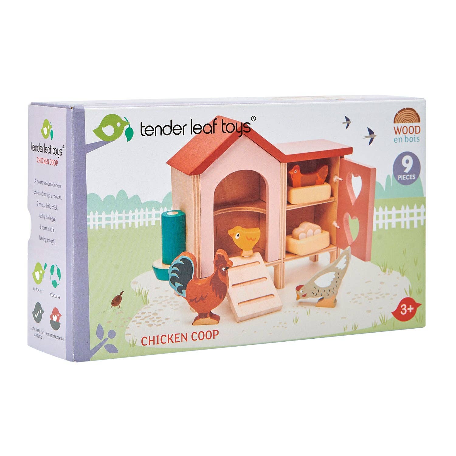 Wooden Toy Chicken Coop - Dolls House Play Accessory - Imagination Wooden Toys