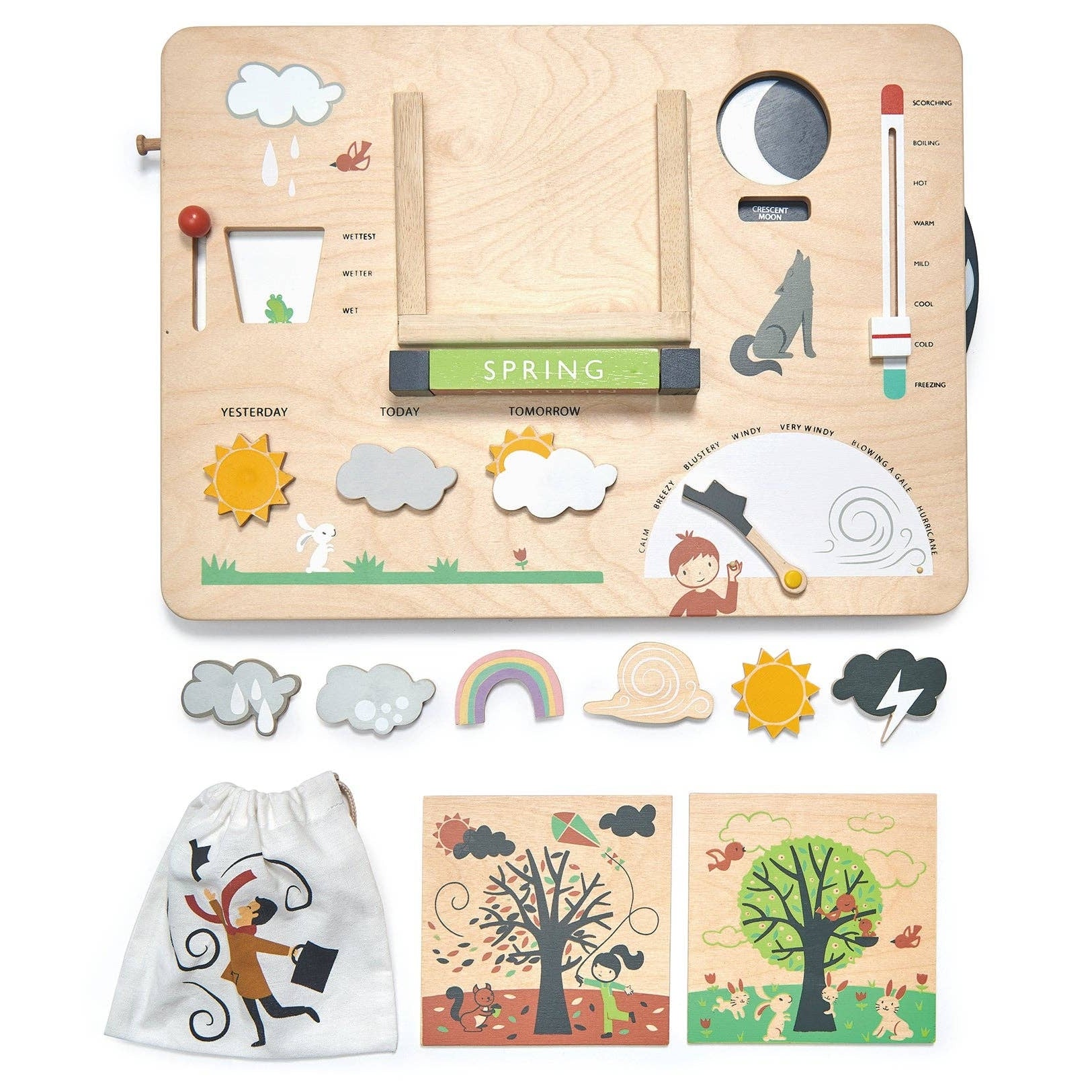 Weather Forecast Watch Activity Station Board - Educational Wooden Toy - Imagination Wooden Toys
