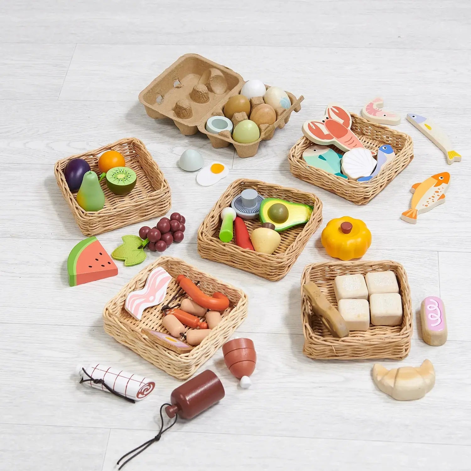 Wooden Toy Play Food - Shop Market Stall Bundle - Imagination Wooden Toys