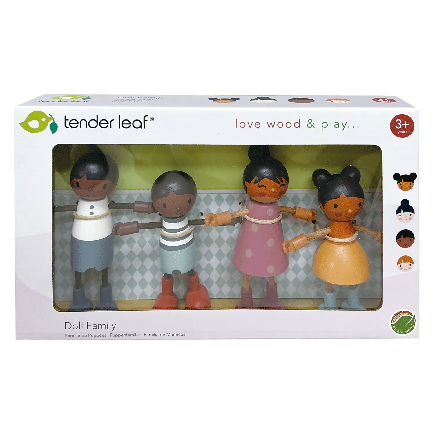 Hummingbird Doll Family - Wooden Doll Toy Character Play Set - 1:12 Scale - Imagination Wooden Toys
