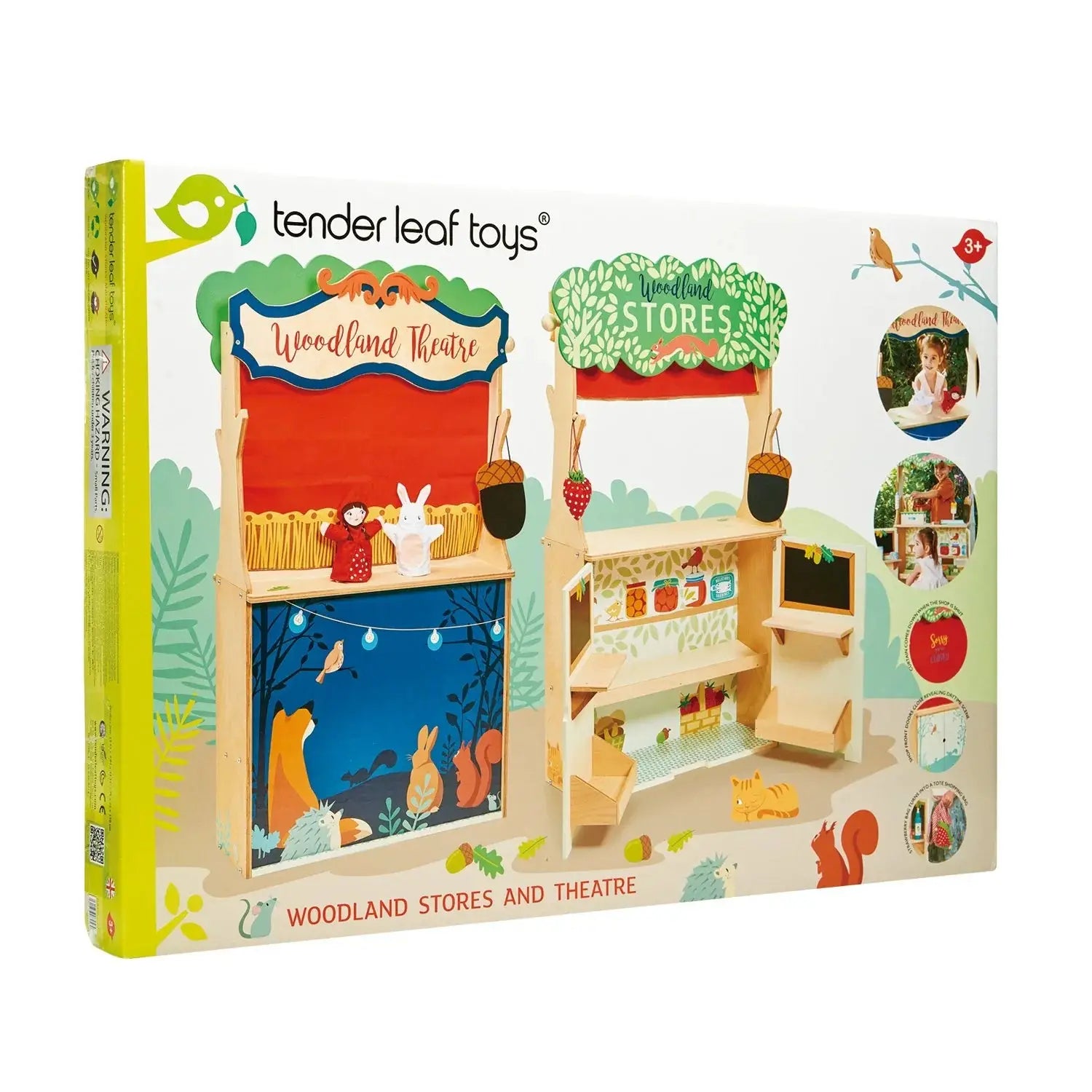 Woodland Stores and Theatre Stall - Wooden Role Play Toy - Imagination Wooden Toys