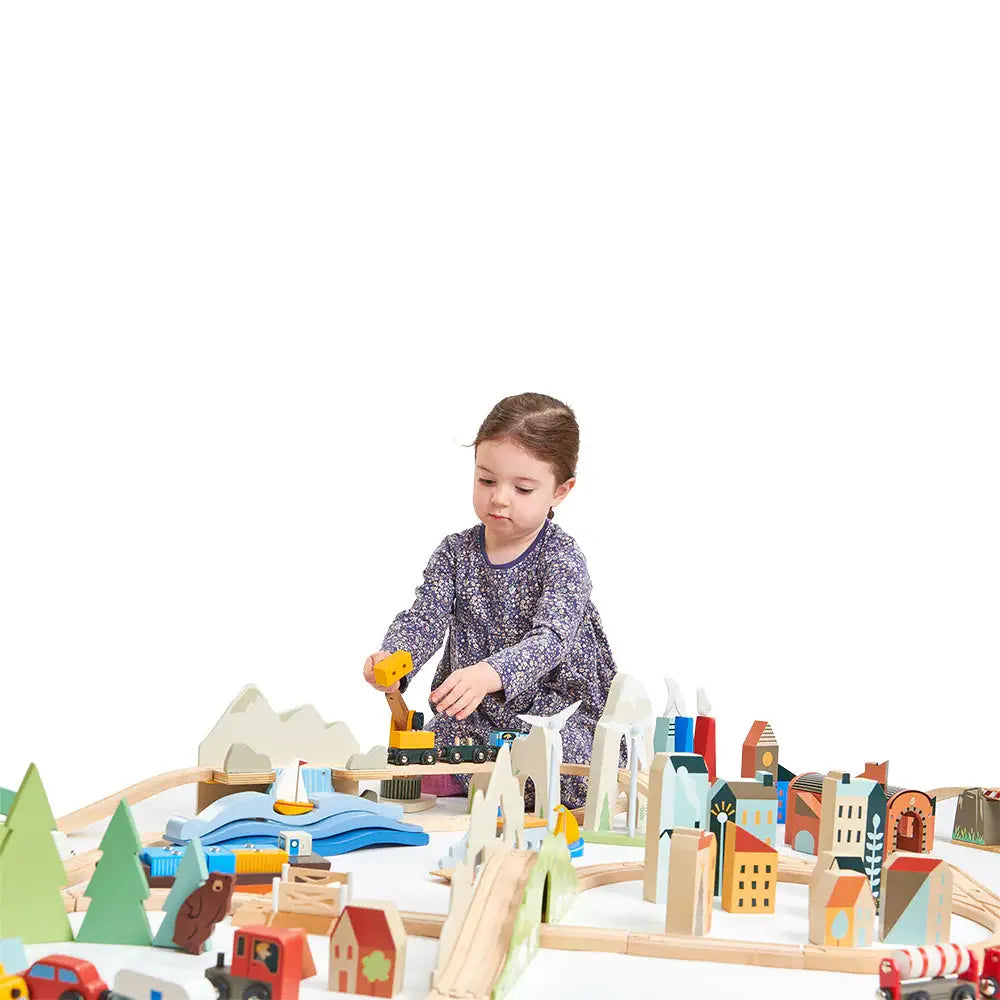 Traditional Wooden Train Set - Mountain View - Imagination Wooden Toys