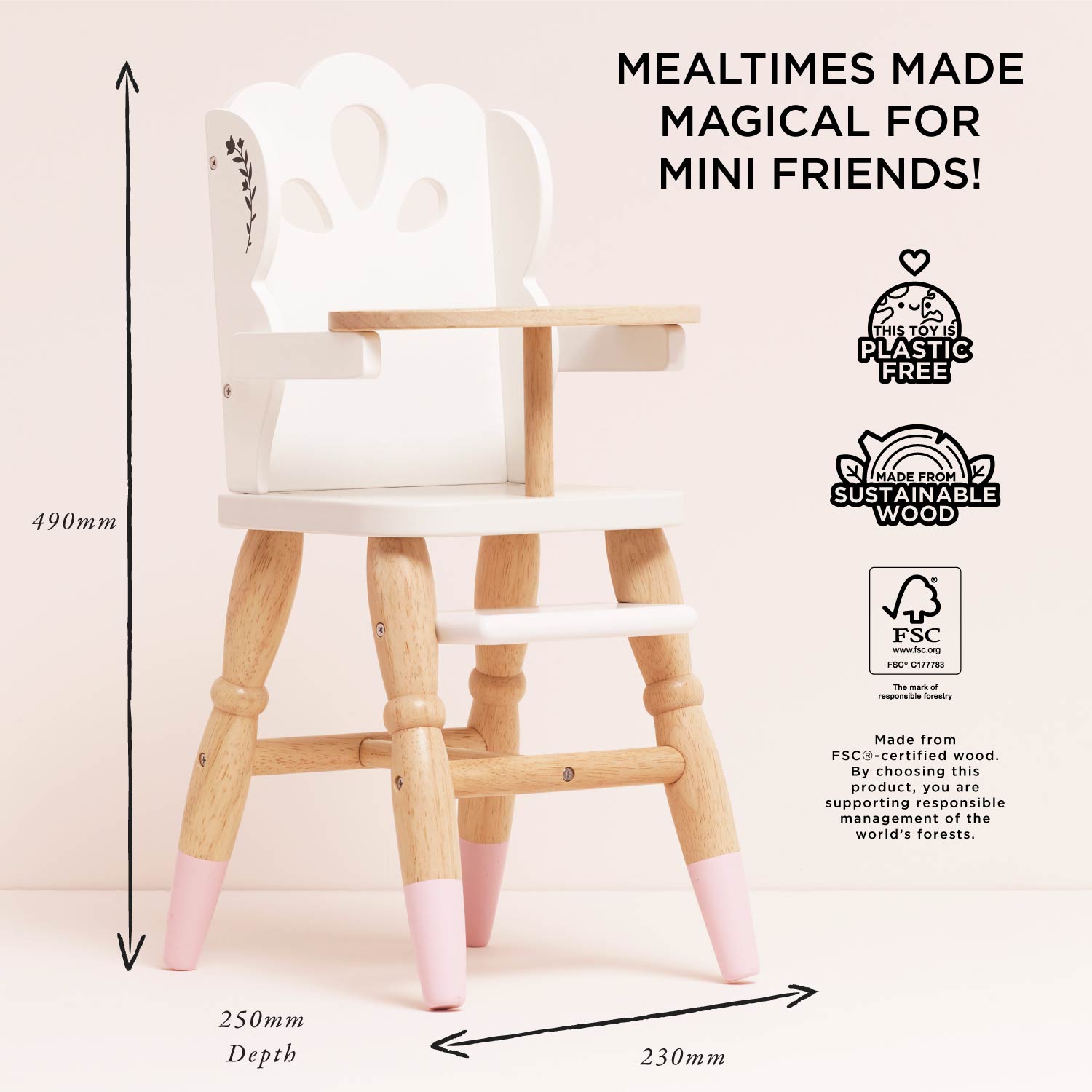 Le Toy Van Dolls Wooden High Chair