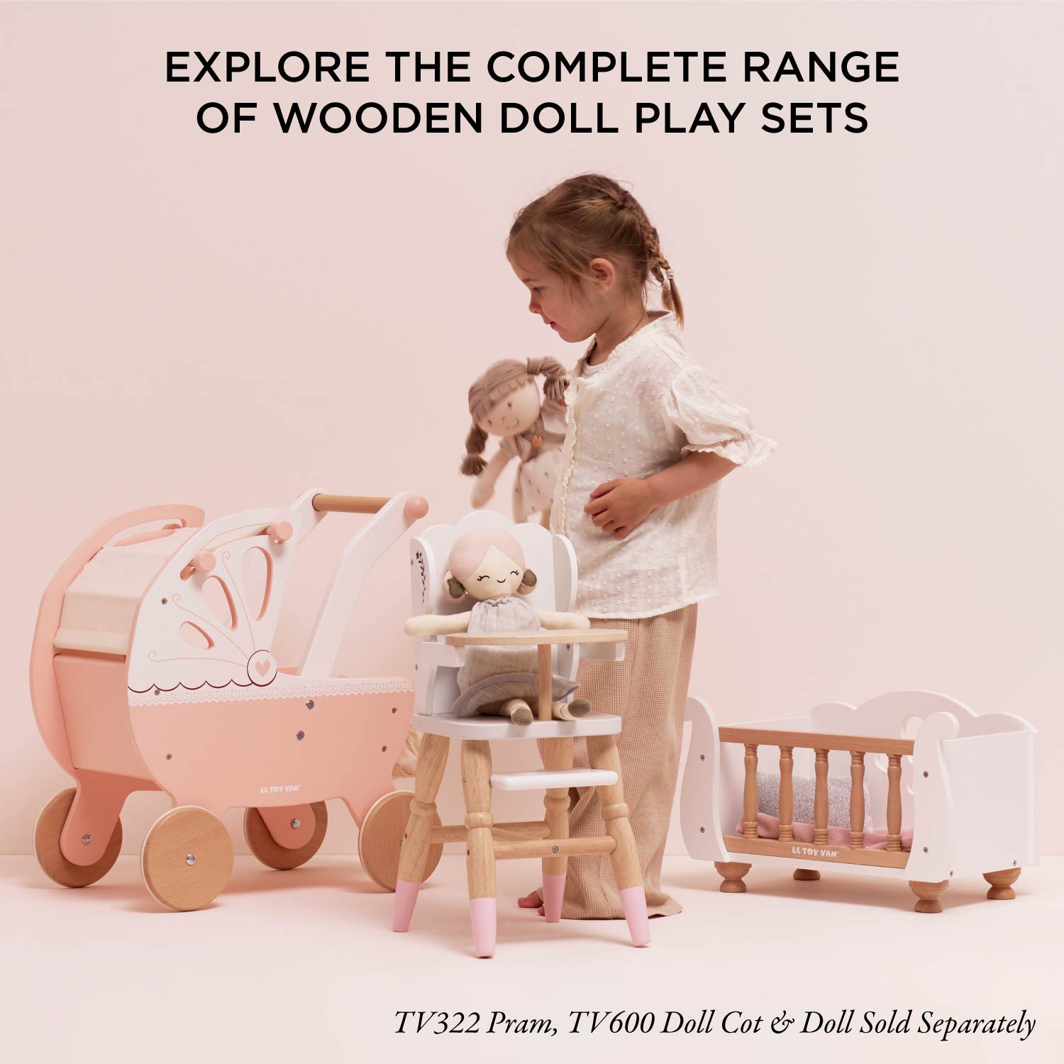 Le Toy Van Dolls Wooden High Chair