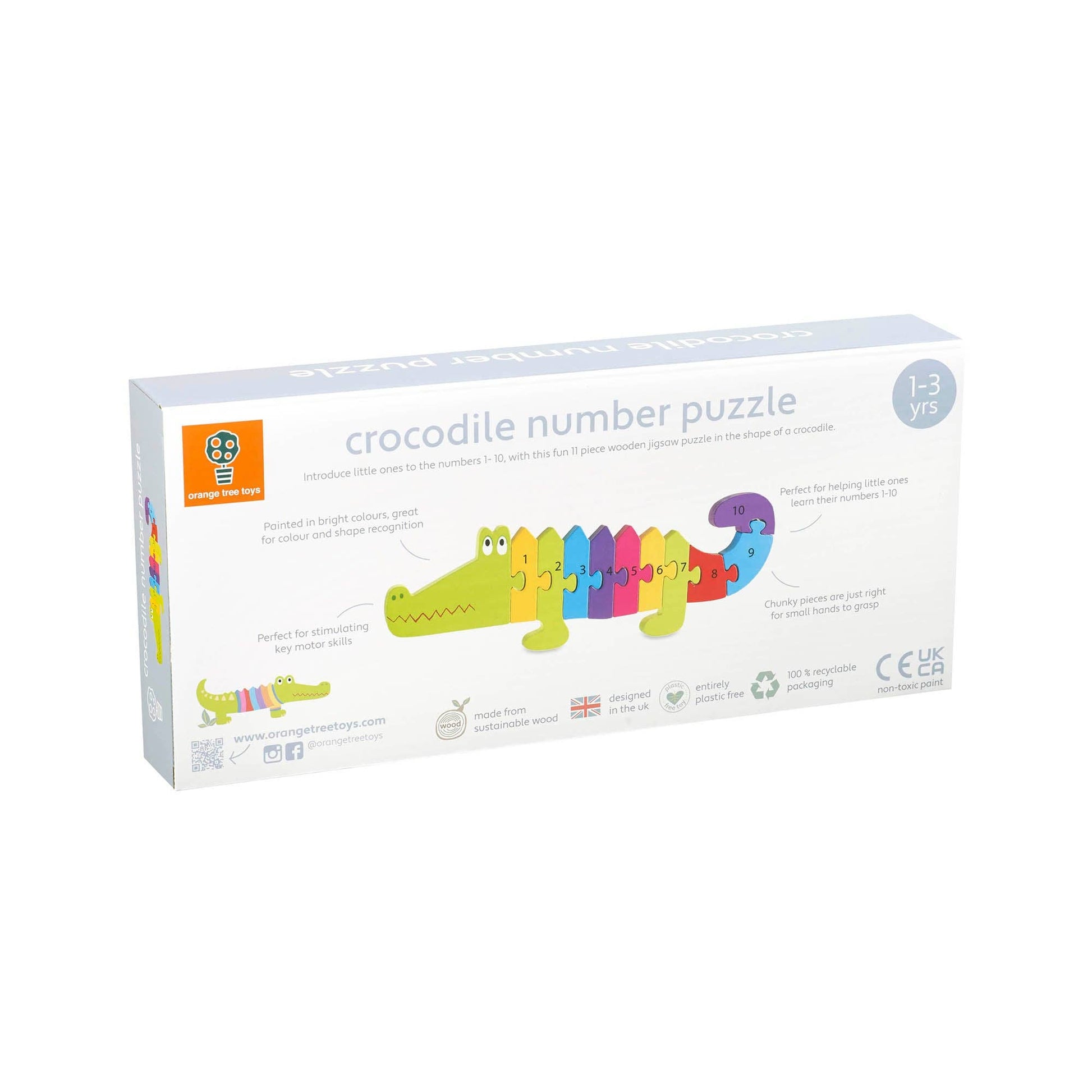 Colourful Crocodile Number Puzzle Counting Wooden Toy - Imagination Wooden Toys