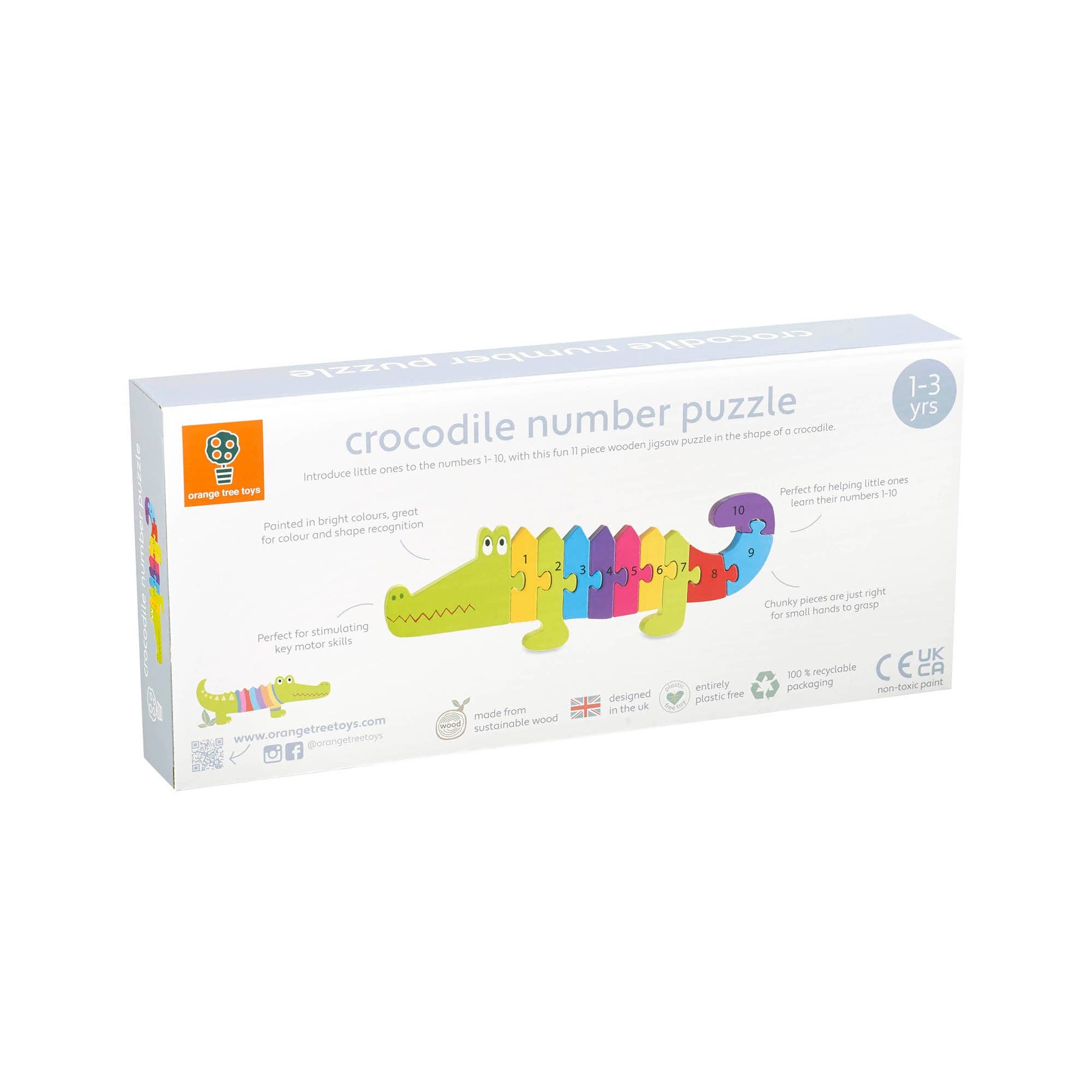 Colourful Crocodile Number Puzzle Counting Wooden Toy - Imagination Wooden Toys