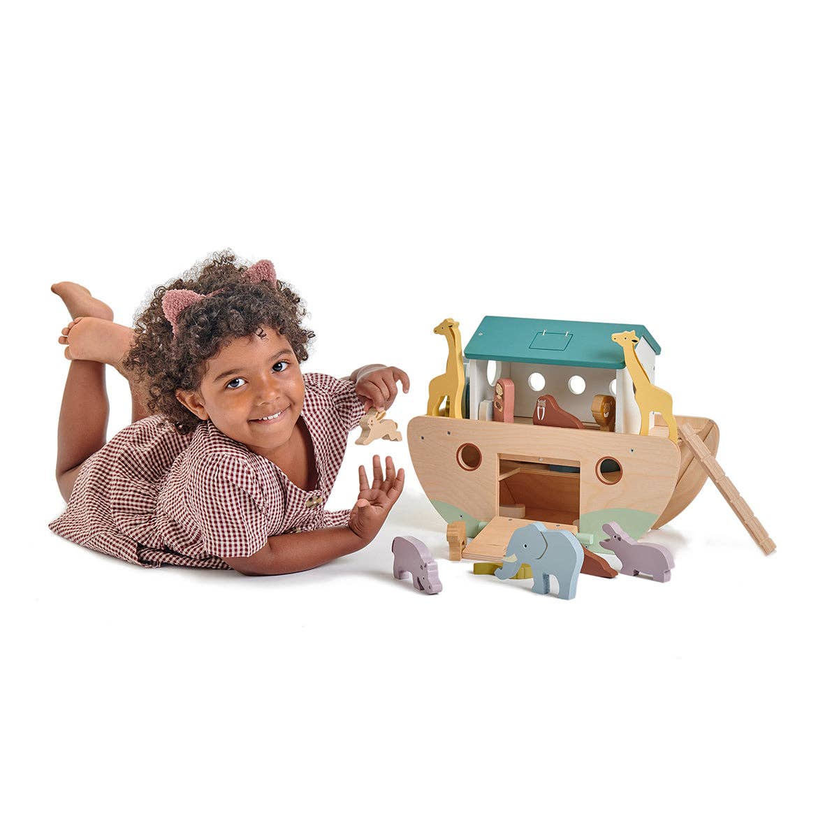 Large Noah's Wooden Ark & Animals Play Set - Imagination Wooden Toys
