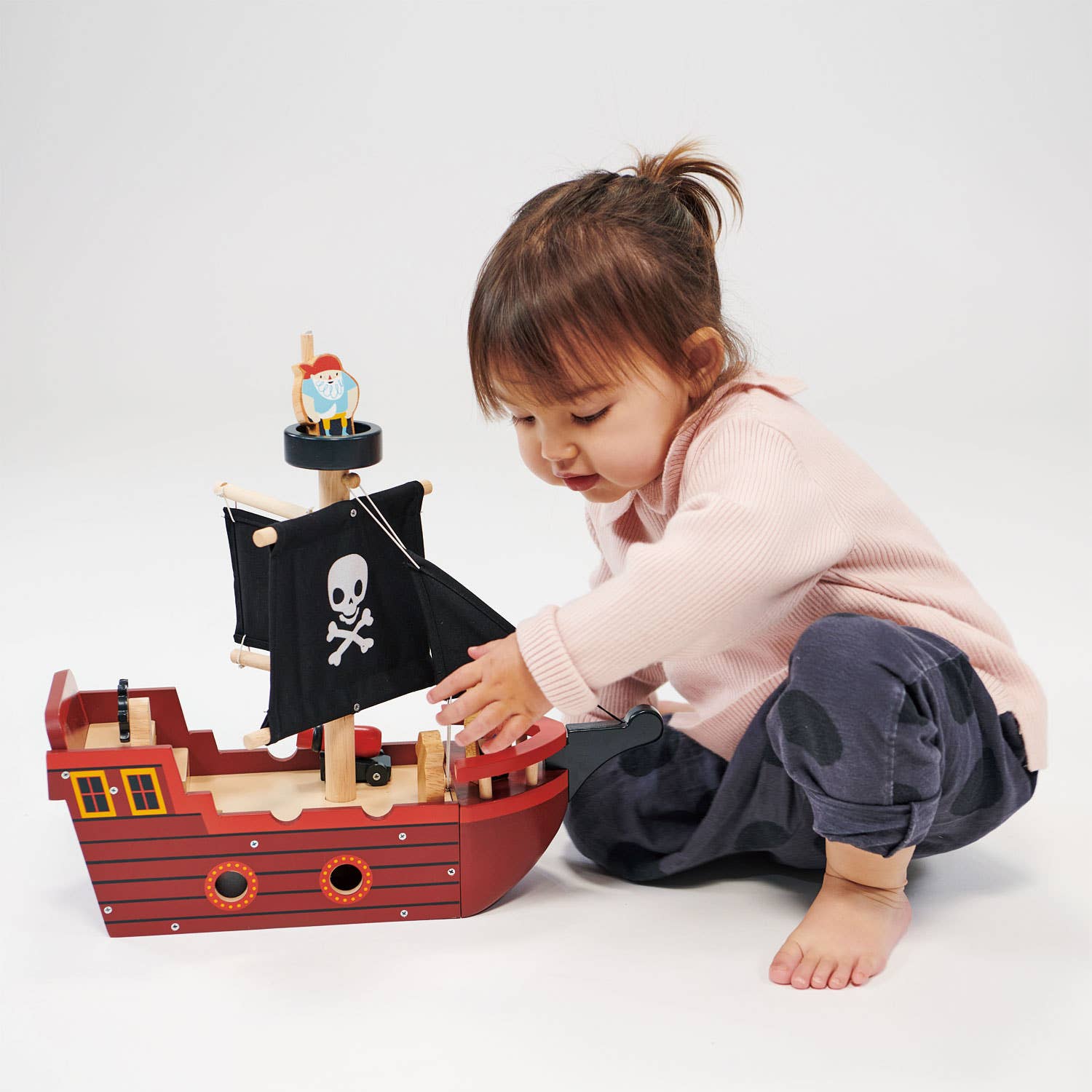 Fishbones Pirate Ship Wooden Boat Toy - Mentari - Imagination Wooden Toys