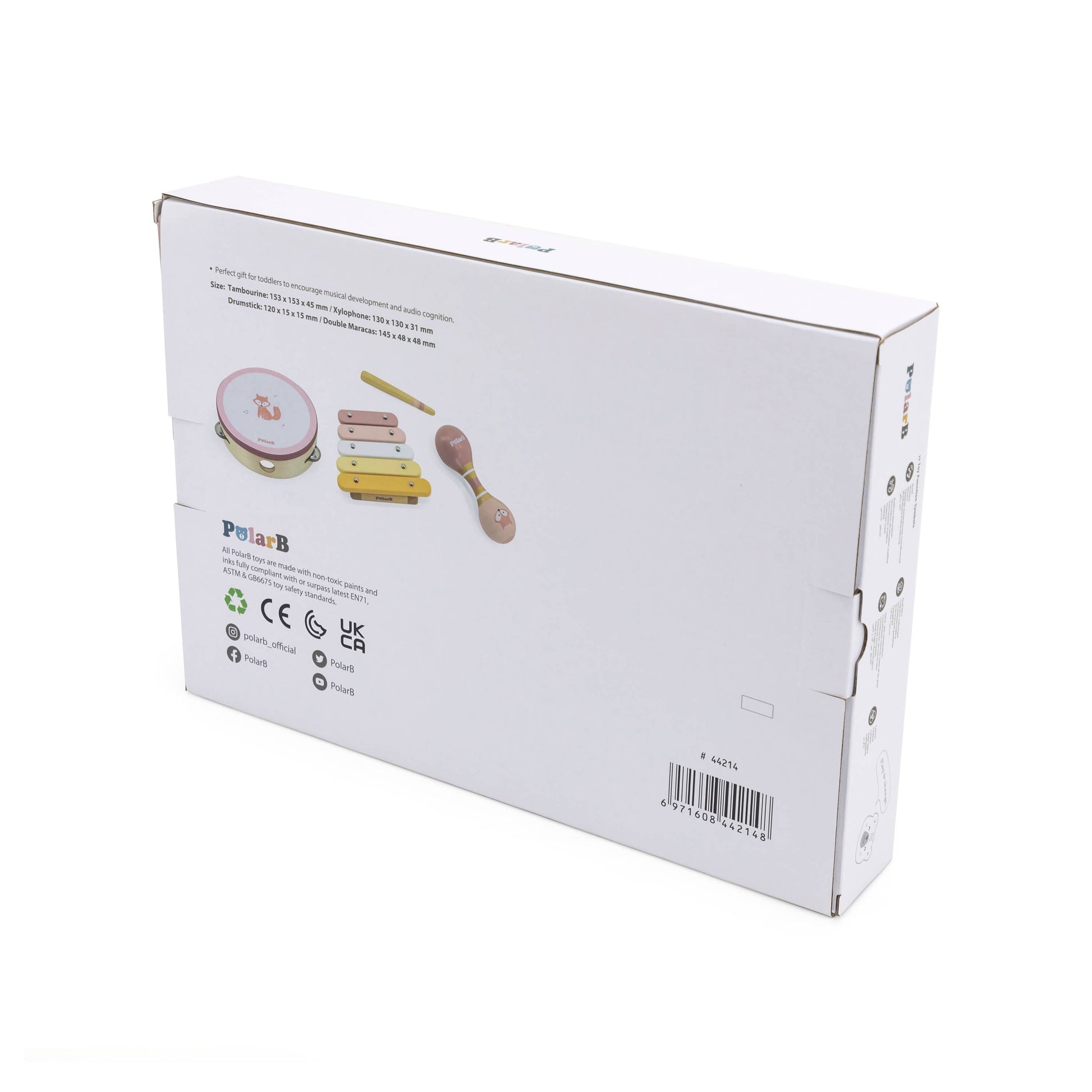 PolarB Wooden Music Musical Instruments Play Set - Fox Design - Imagination Wooden Toys