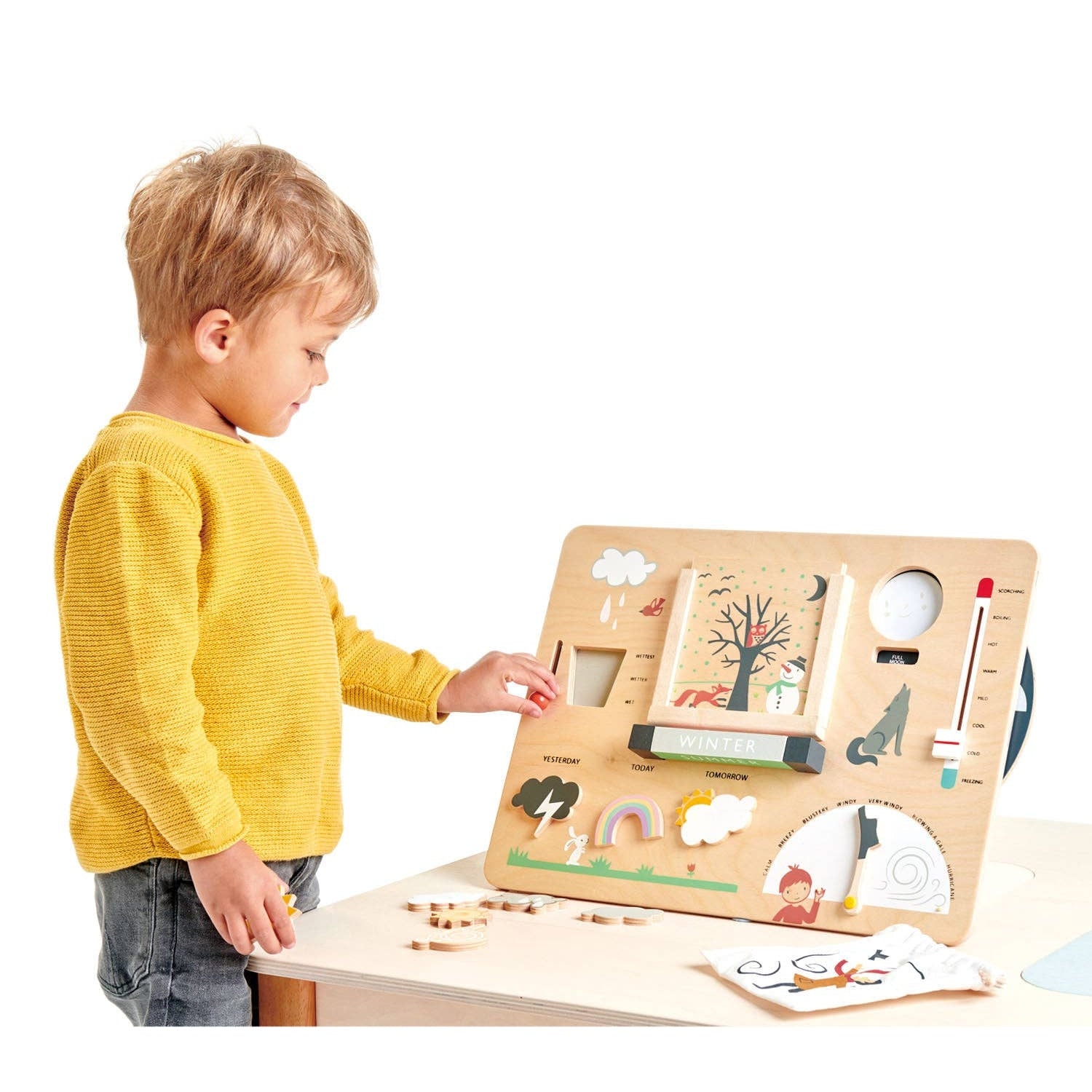 Weather Forecast Watch Activity Station Board - Educational Wooden Toy - Imagination Wooden Toys