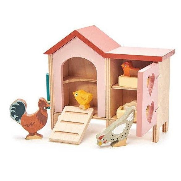 Wooden Toy Chicken Coop - Dolls House Play Accessory - Imagination Wooden Toys