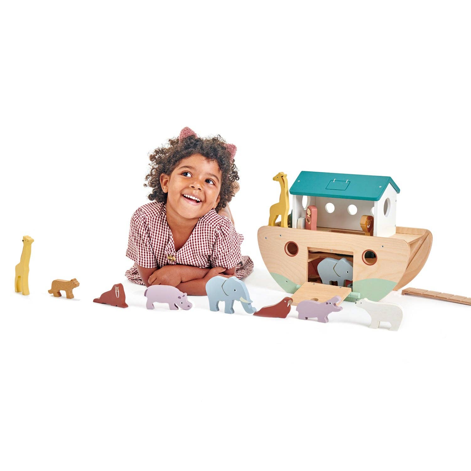 Large Noah's Wooden Ark & Animals Play Set - Imagination Wooden Toys